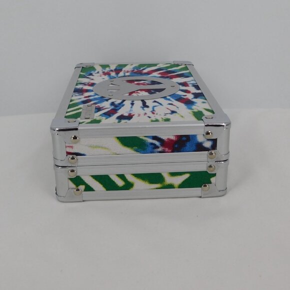 Vaultz Metal School Pencil Box Lockable Peace Tie Dye Hardside Case Keys New - Picture 6 of 8